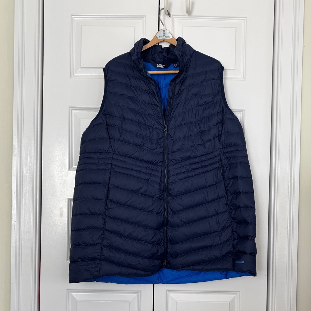 Lands' End Women's Navy Puffer Vest